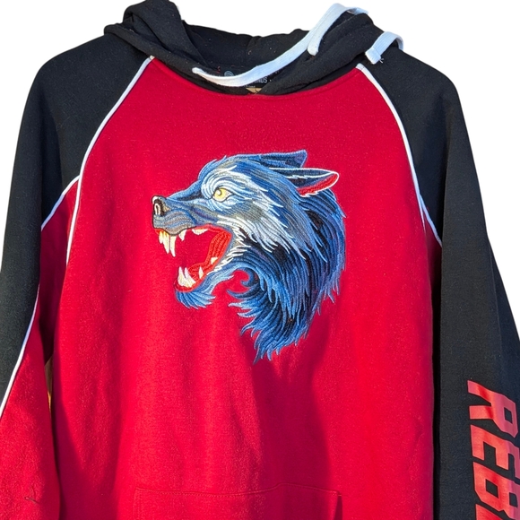 NWT Rebel Minds Fierce Red and Black Hoodie Mens XL Casual Skater Street - Picture 2 of 5